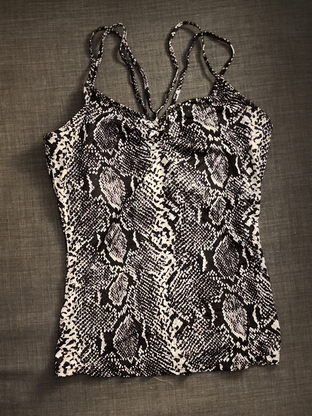 Boston Proper Black & White Snake-Print Strappy Tank